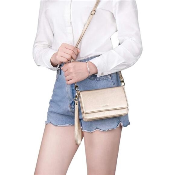 Women Small Crossbody Bag Cellphone Purse Wallet with RFID Card Slots 2 Straps - Picture 6 of 7